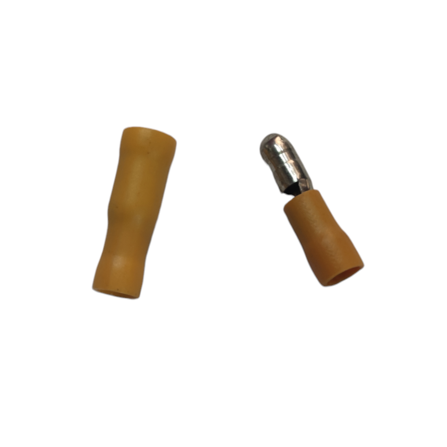 Local electrical circuitry Bullet Terminal Male and Female connectors with brown insulation sleeves
