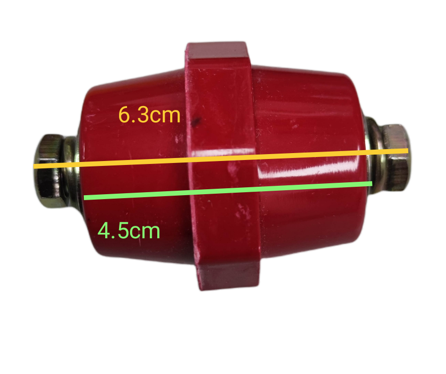Red Bus Bar Insulator 12Kv SM-7110 with metal connectors from Electx Electrical Supply