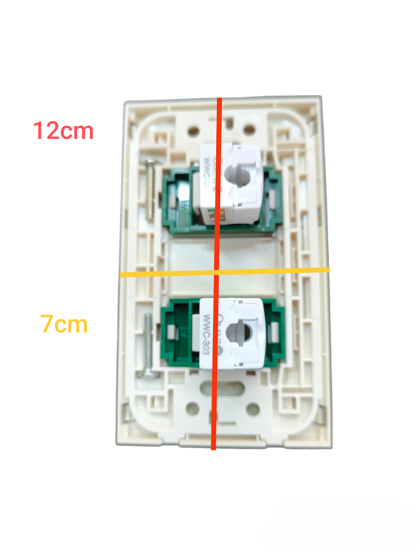 Omni 2 Gang LAN Outlet Wide Series with Stainless Plate Cover WWP-112S+(WWC-303x2)