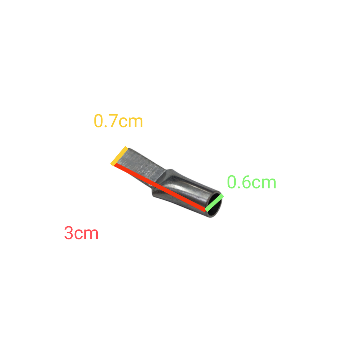 C45-4 Flat Head Terminal 2.0mm to 3.5mm metal cable connector from China with precise measurements
