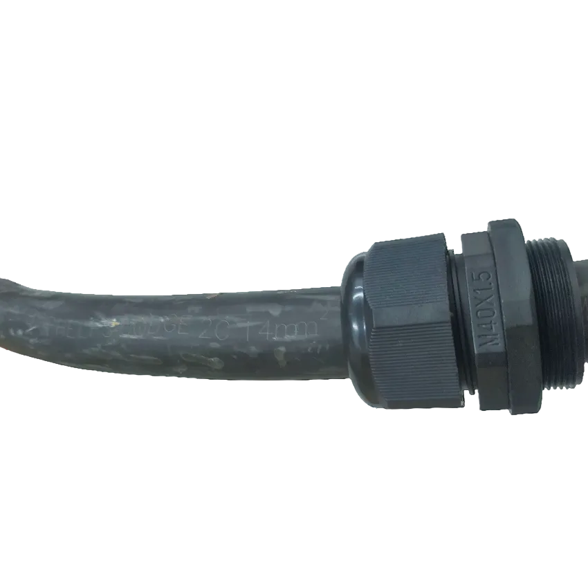 Grippes Cable Gland M40 22-28mm attached to black cable for secure cable management