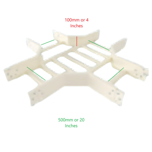 Royu Cable Ladder Horizontal Cross cable tray component measuring 100mm by 500mm in white