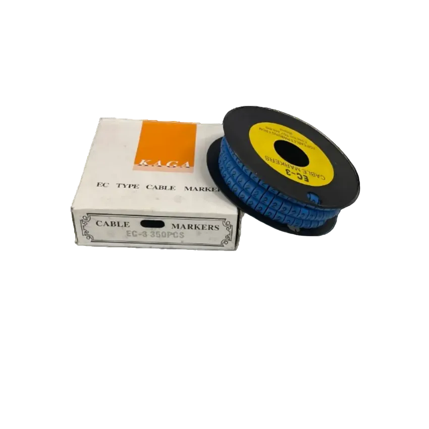 Grippes Cable Marker Blue - 2 on a spool with box for efficient cable organization