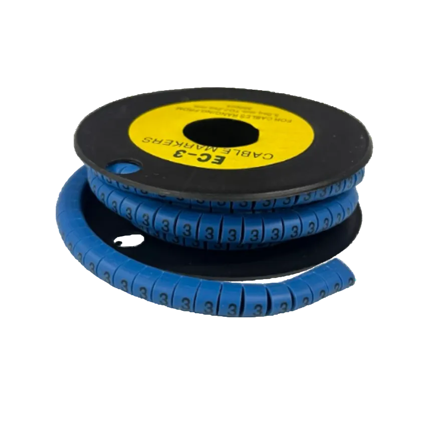 Grippes Cable Marker Blue - 3 Roll for Organizing and Identifying Cables Efficiently