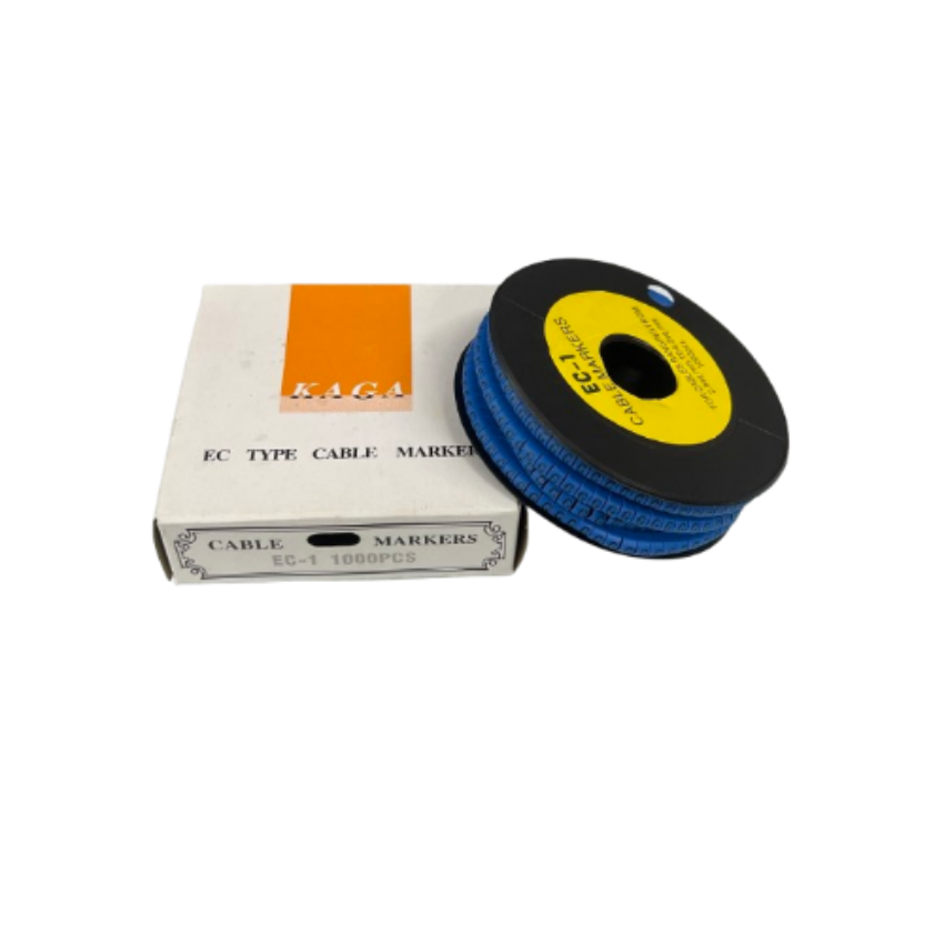 Grippes Cable Marker Blue - G in a roll with box packaging for efficient cable organization