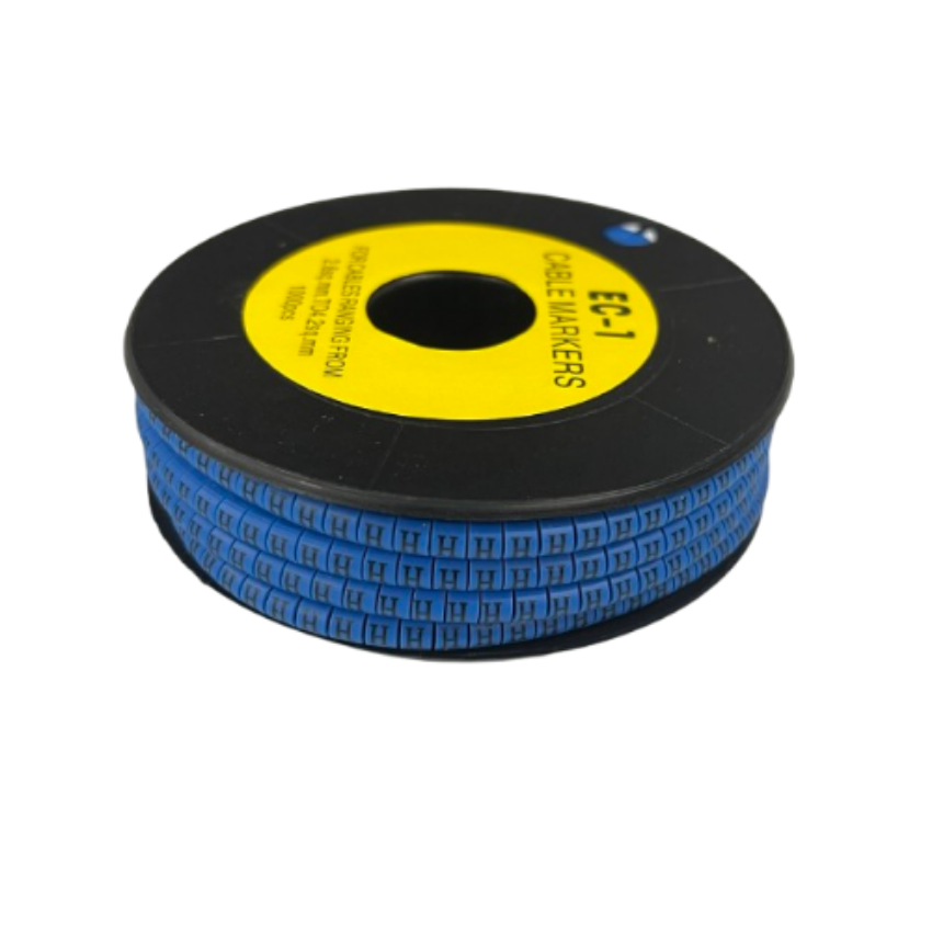 Grippes Cable Marker Blue - H on a spool for organizing cords and cables efficiently