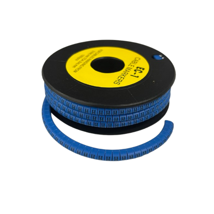 Grippes Cable Marker Blue - H on a spool for easy cable organization and identification