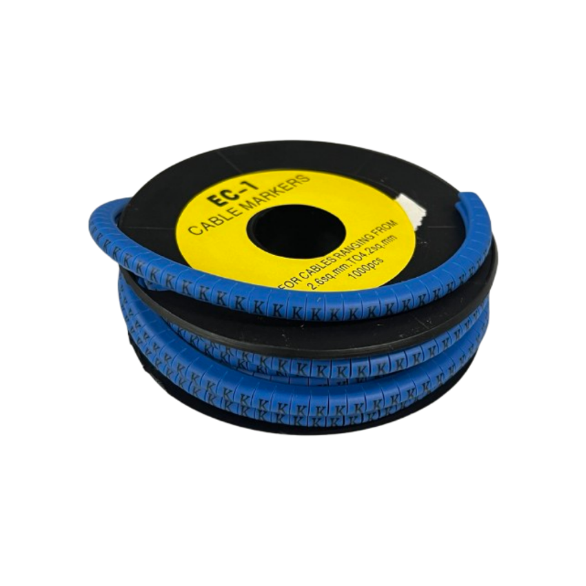 Grippes Cable Marker Blue - K for Organizing and Identifying Cables in Various Installations