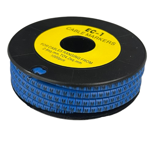 Grippes Cable Marker Blue - M on a spool for labeling cables from 2.5mm to 29mm in diameter