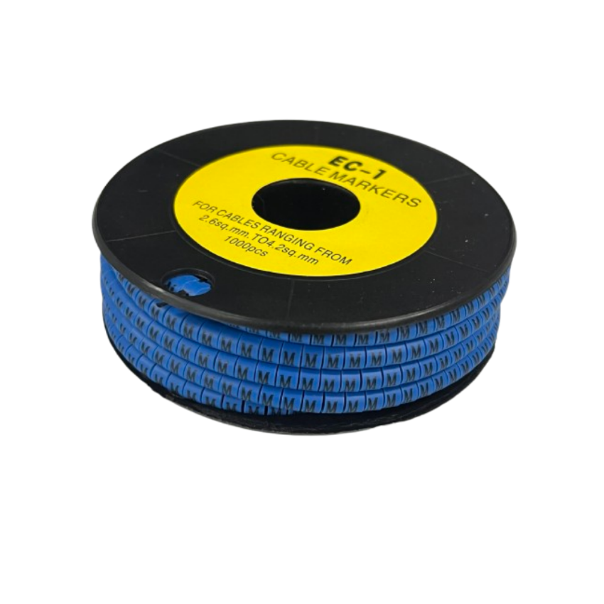 Grippes Cable Marker Blue - M on a spool for labeling cables from 2.5mm to 29mm in diameter