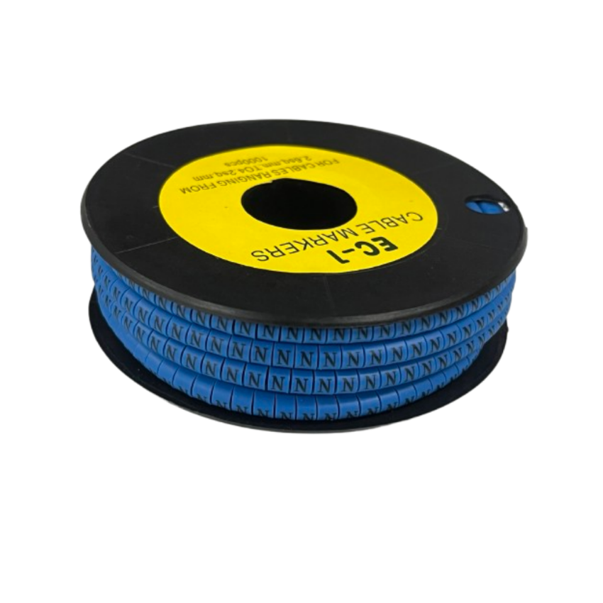 Grippes Cable Marker Blue - N on a spool for organized cable management and identification