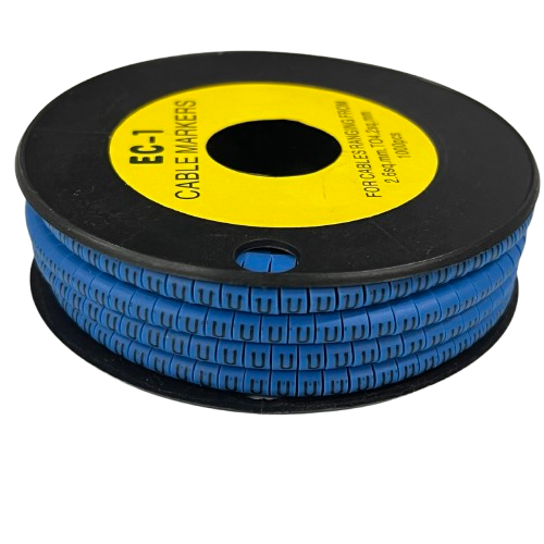 Grippes Cable Marker Blue - U on a spool for organized cable management and identification