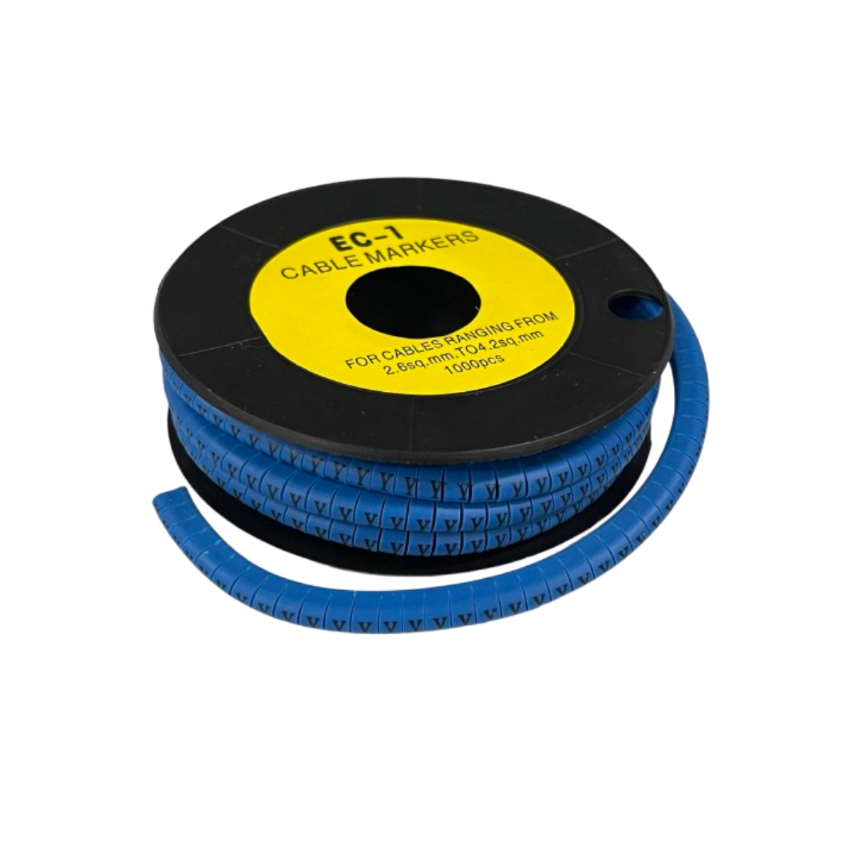 Grippes Cable Marker Blue - Y for organizing cables, 1000 pieces on a spool for easy application