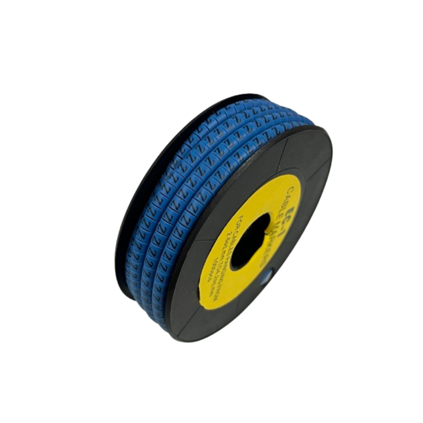 Grippes Cable Marker Blue - Z on a spool for organizing and identifying cables easily