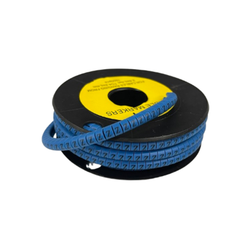 Grippes Cable Marker Blue - Z on spool for organized cable management and easy identification