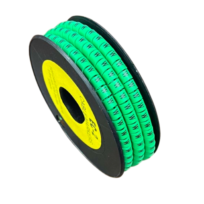 Cable Marker Green - W on a spool for organized and efficient cable management solutions