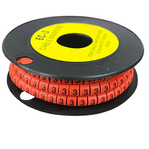 Grippes Cable Marker Red - 3 on a spool for organizing and identifying cables easily