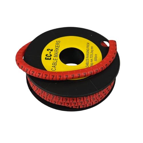 Grippes Cable Marker Red - 7 for organized cable management and easy identification