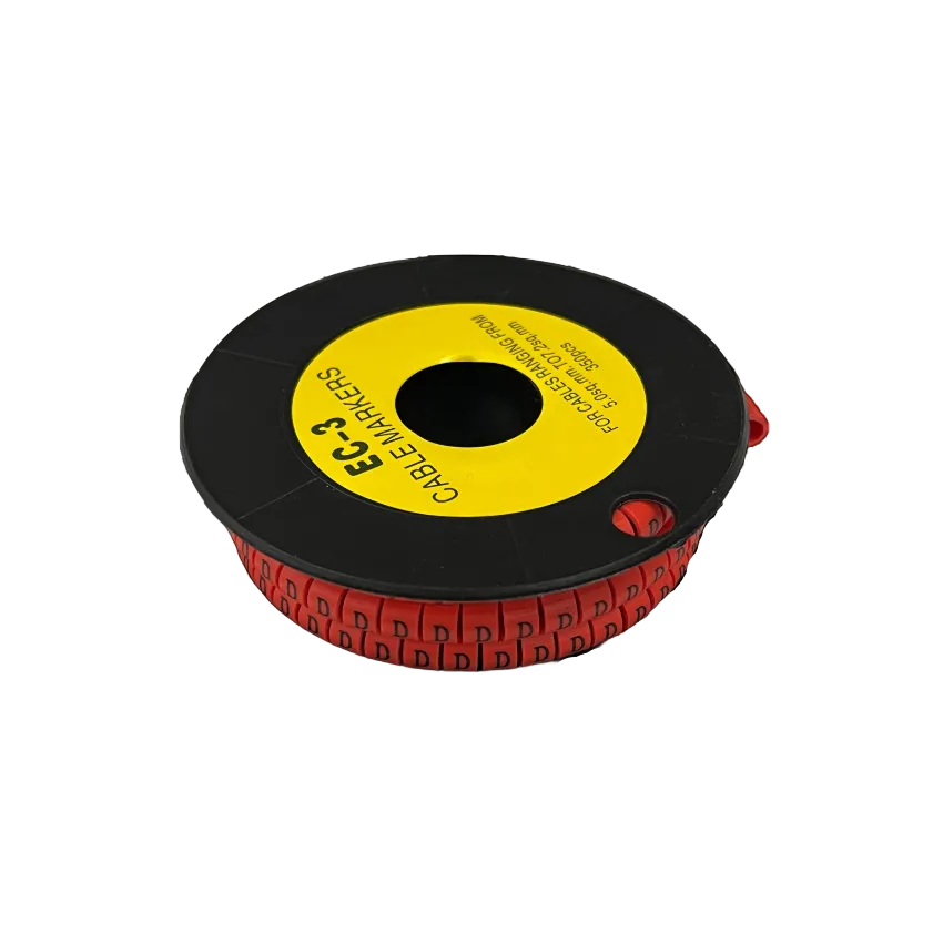 Grippes Cable Marker Red - D on a spool for organizing cables and wires efficiently