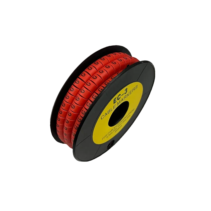 Grippes Cable Marker Red - G on a spool for organizing cables effectively