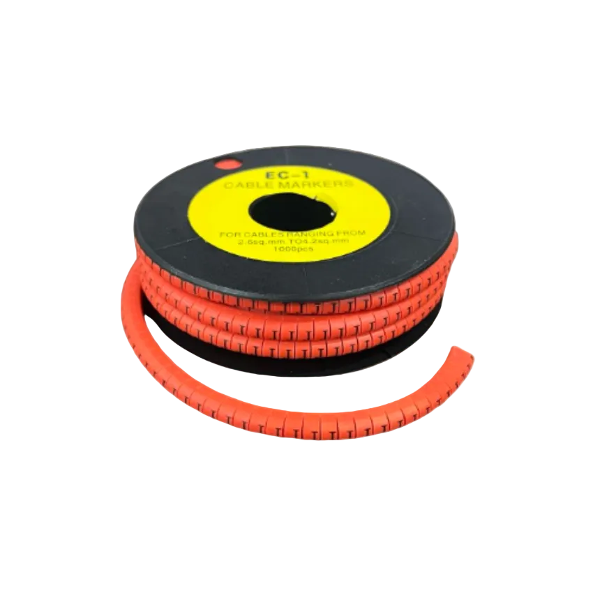 Grippes Cable Marker Red - K on a spool, designed for organizing cables ranging from 2.65mm to 4.3mm