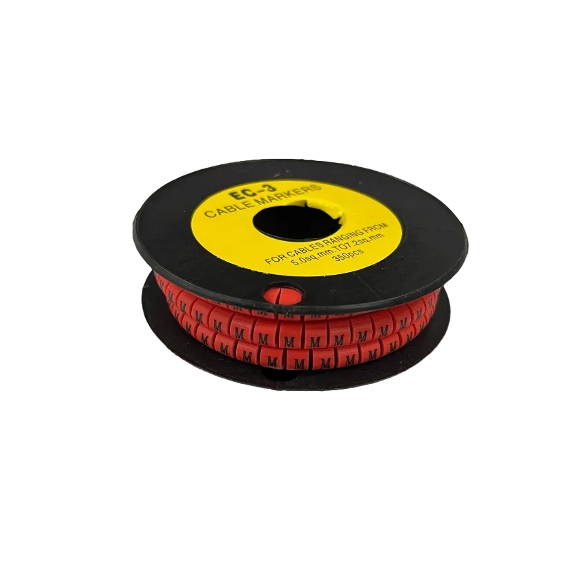 Grippes Cable Marker Red - M on a spool for labeling cables ranging from 5.5mm to 7.0mm
