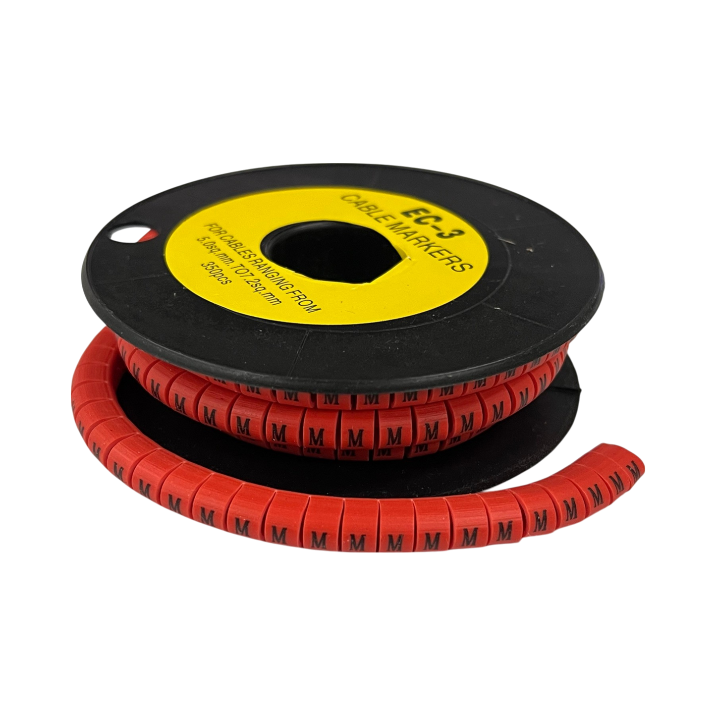 Grippes Cable Marker Red - M on a spool for organized cable management and easy identification