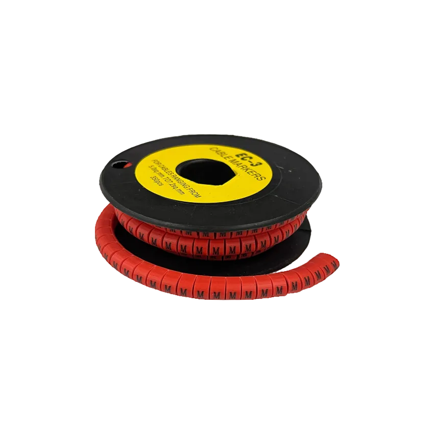 Grippes Cable Marker Red - M on a spool for organized cable management and easy identification