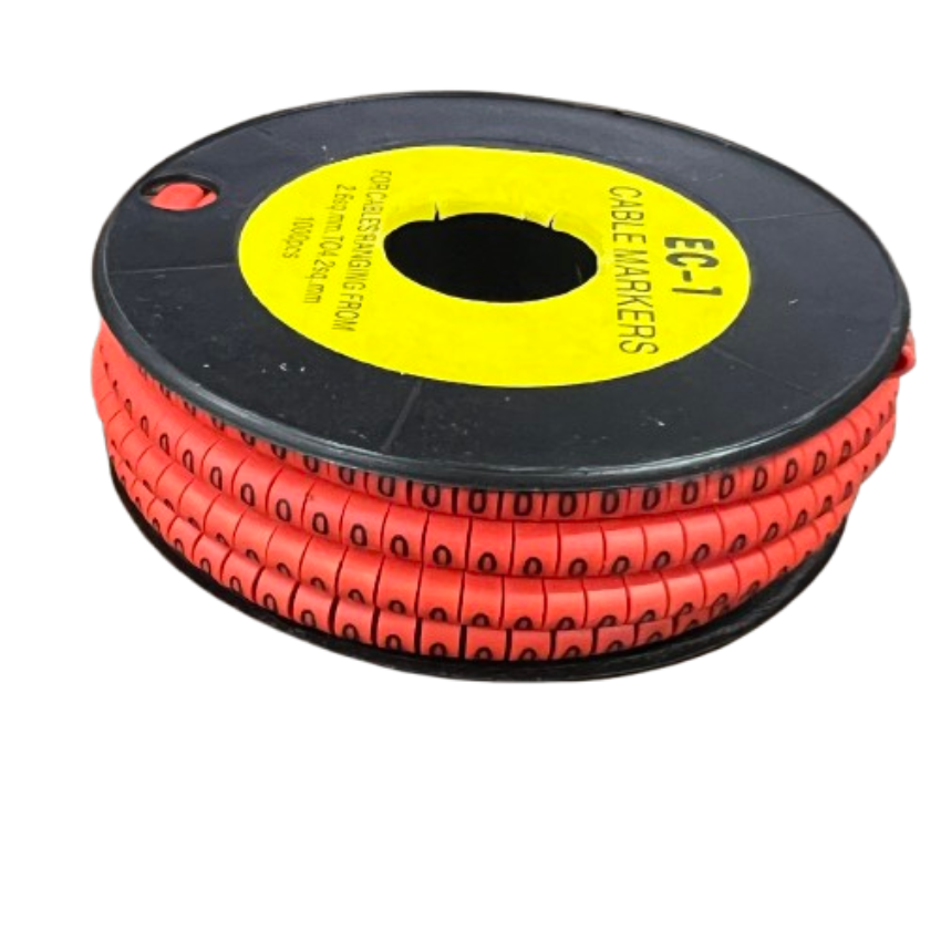 Grippes Cable Marker Red - O on a spool for organized cable management and labeling