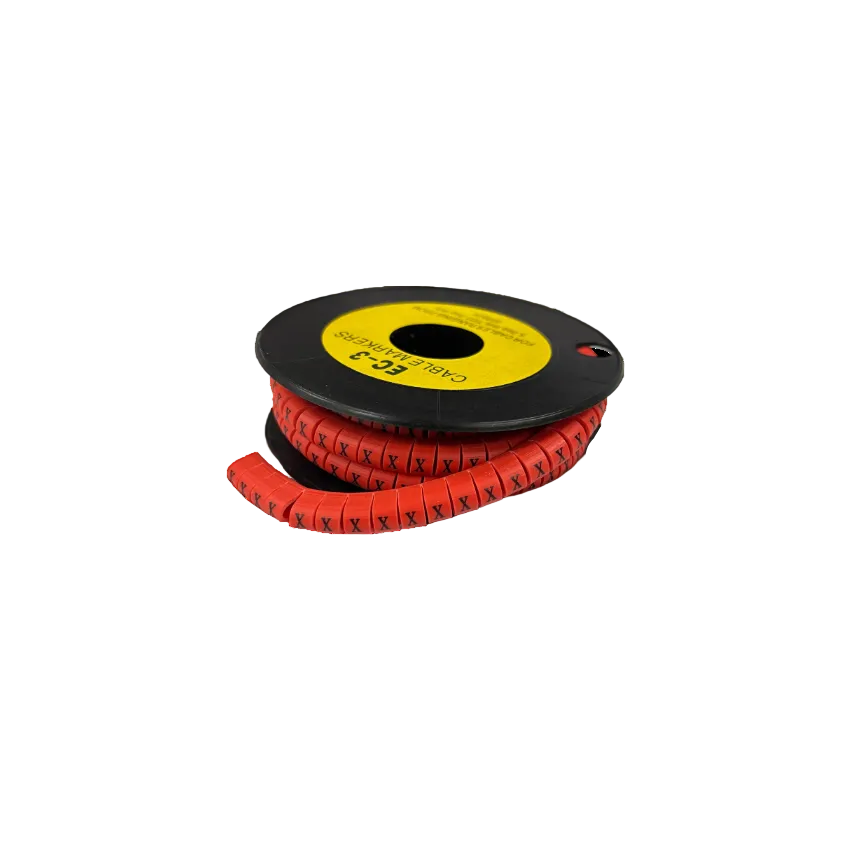 Grippes Cable Marker Red - X on a spool for organized cable management and easy identification