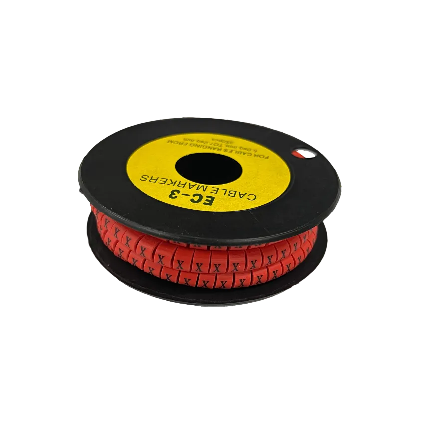 Grippes Cable Marker Red - X on a spool for effective cable management in home and office setups