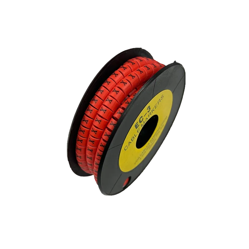 Grippes Cable Marker Red - X on a spool for organized cable management and identification