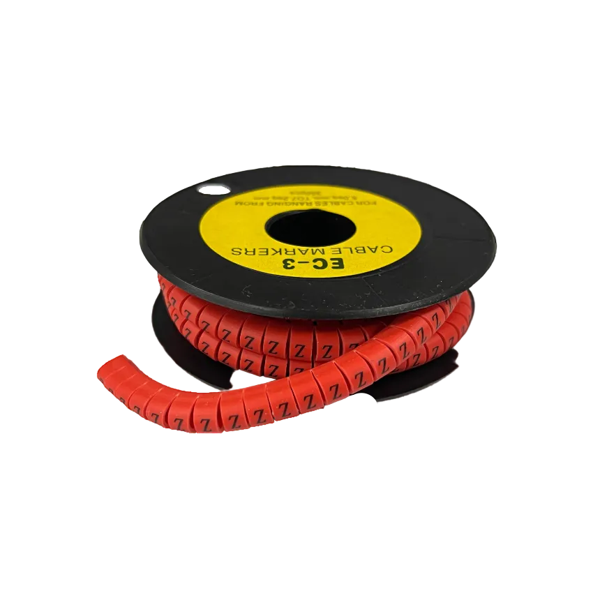 Grippes Cable Marker Red - Z on spool for organized cable management and easy identification