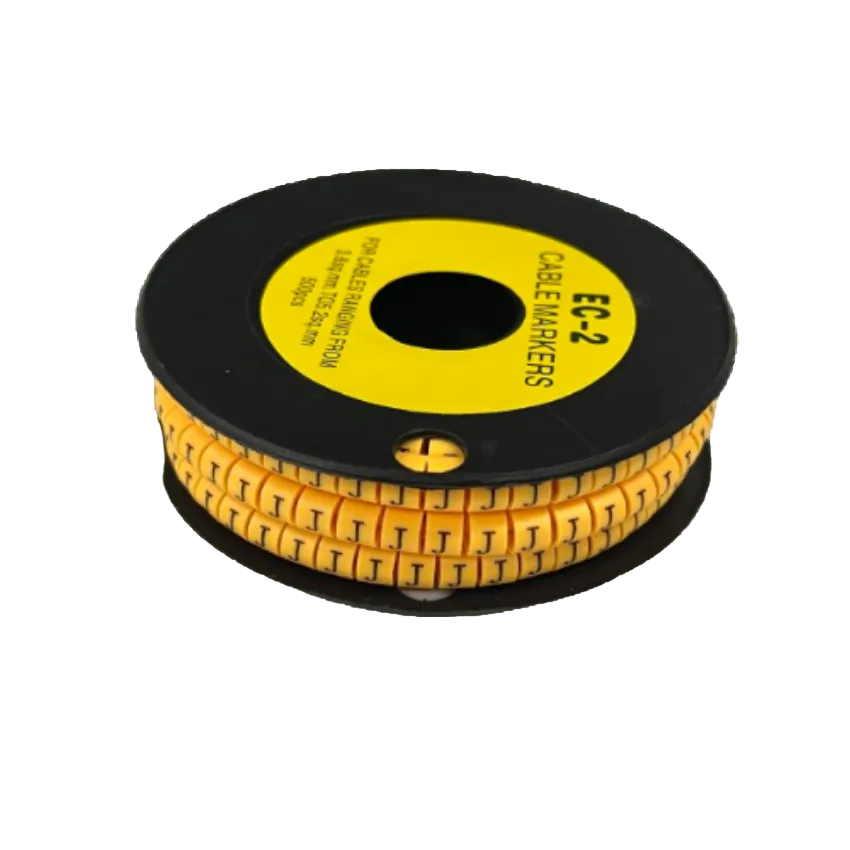 Grippes Cable Marker Yellow - J on a spool for organized cable management and identification
