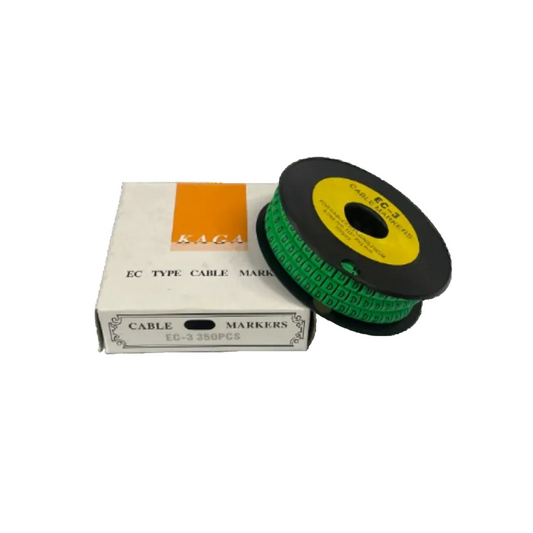 Grippes EC-3G cable markers 350pcs in green with a storage box for efficient cable organization