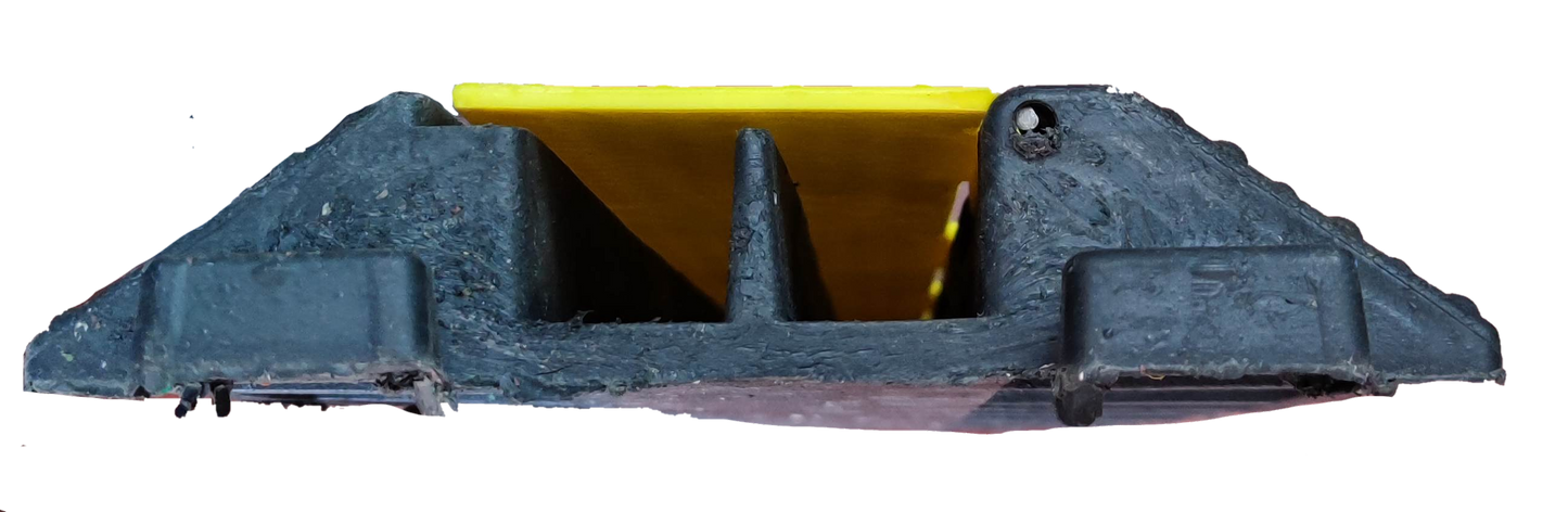 Grippes Cable Ramp Protector 2 Channel in black and yellow for secure cable management protection