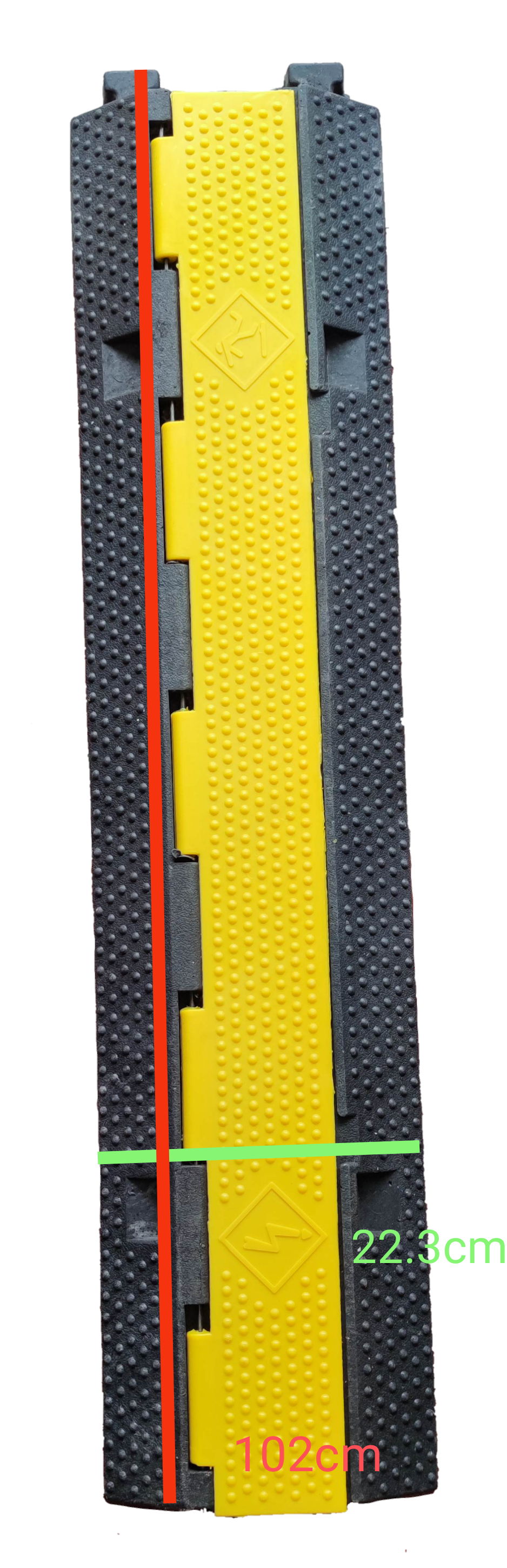 Grippes Cable Ramp Protector 2 Channel in black and yellow for cable management and safety