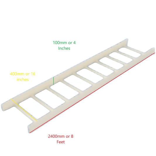 Royu Cable Tray 1.2mm Gauge 18 white cable management tray measuring 8 feet long and 4 inches wide