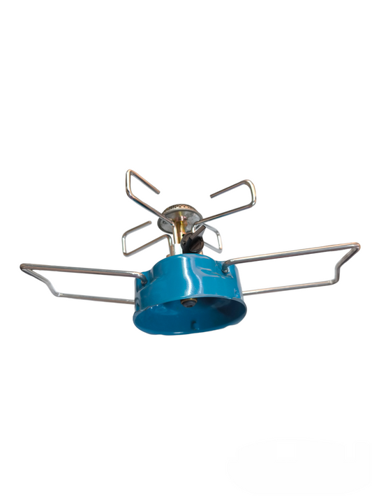 Blue bleuet 206 camping gas stove with metal arms and compact design for outdoor cooking