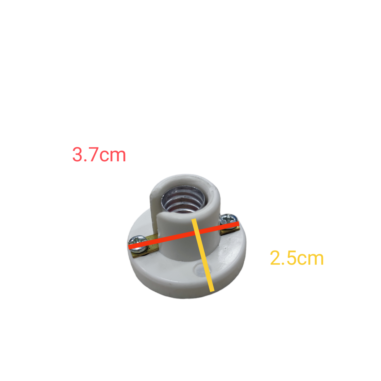 Surer Candelabra Socket E-14 Socket 0.5A 250V in white measuring 3.7cm x 2.5cm for lighting fixtures