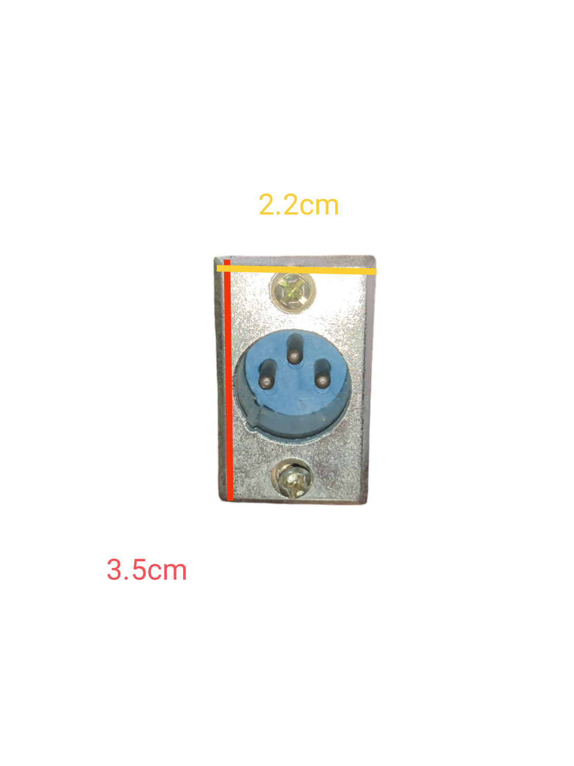 Canon Plug Chassis Type electrical connector with blue round socket and metal mounting plate