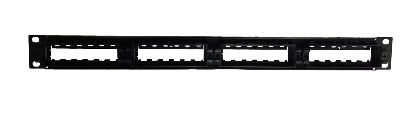 AMP cat6 24 port patch panel network access point with black metal housing