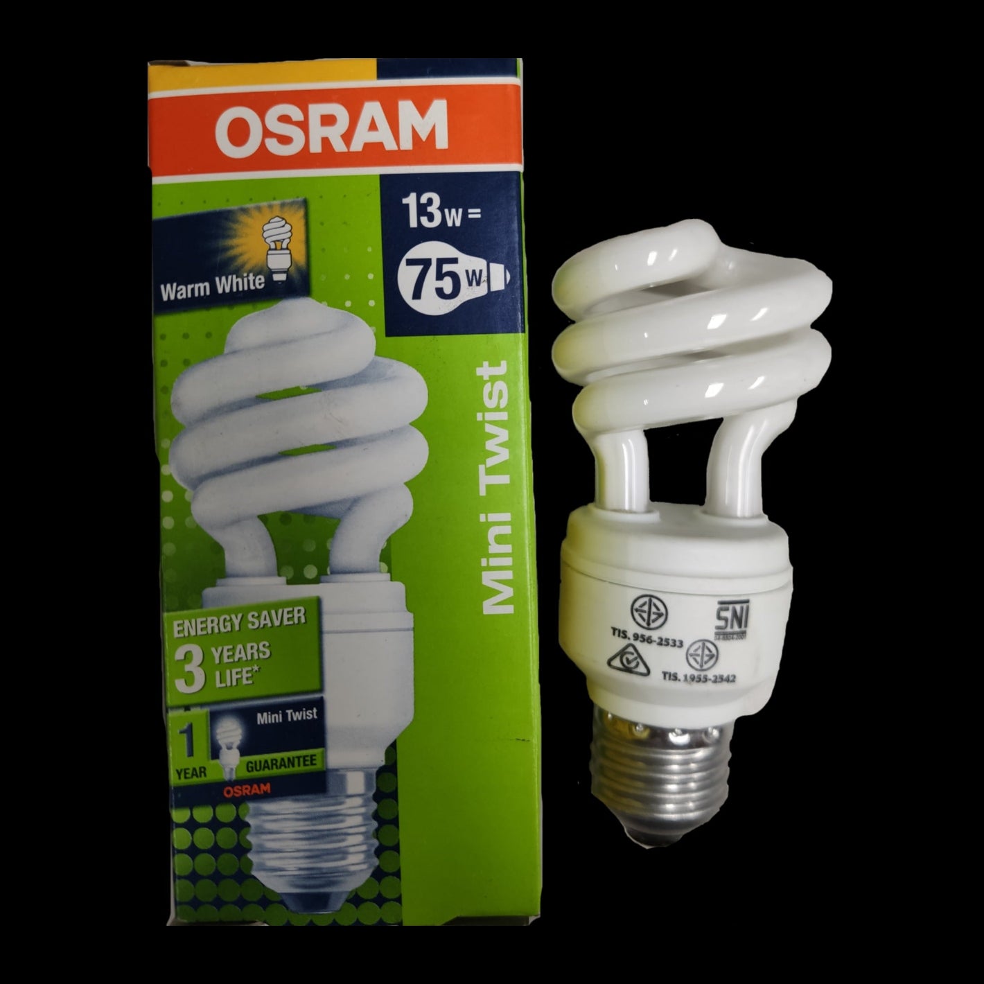 Osram 13W Warm White CFL E27 220V Spiral (Duluxstar Mini Twist)