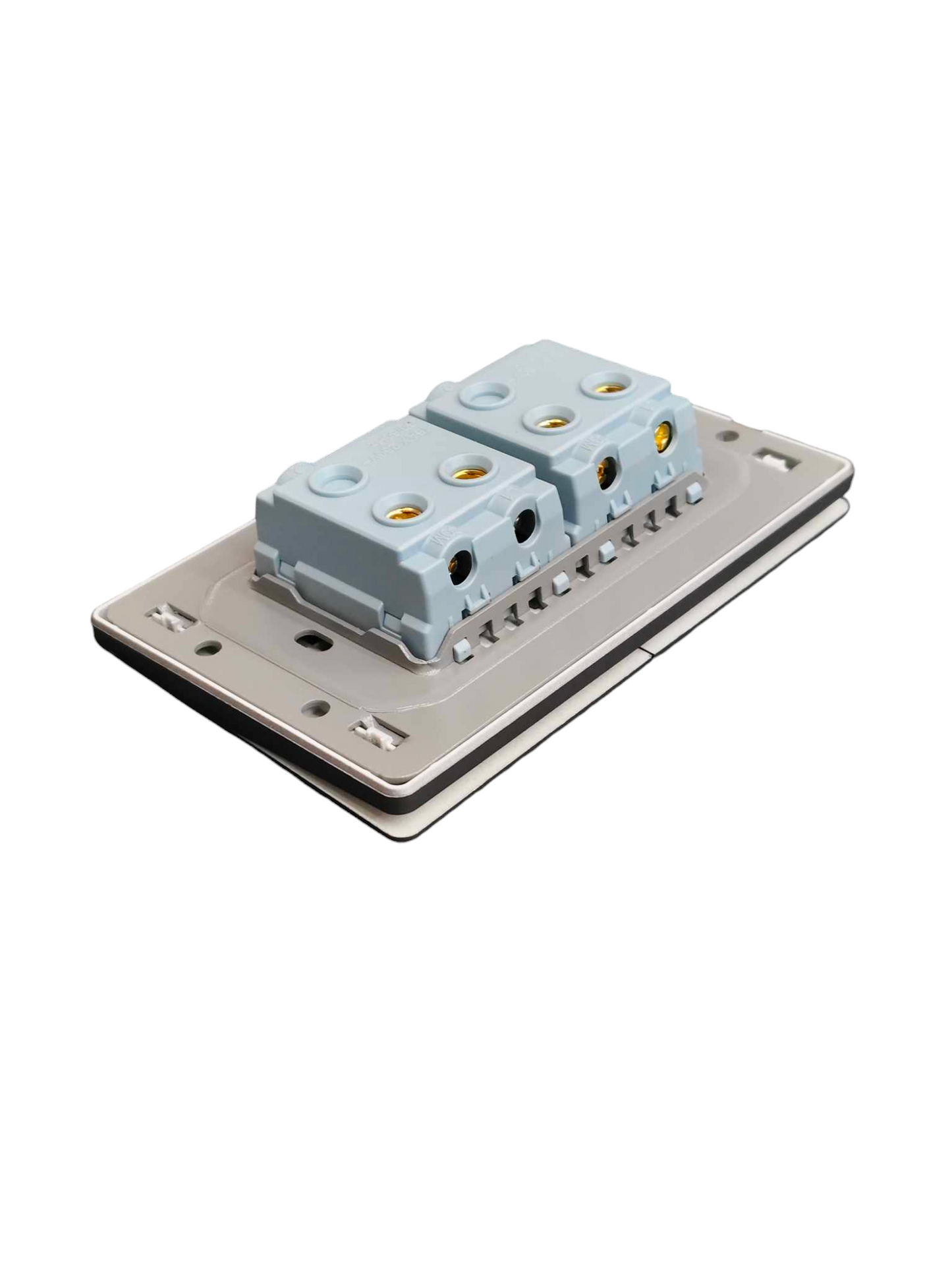 Grazen 2 Gang 1 Way Switch with Plate Cover 15A 220V Available in Grey, Black, White and Gold GW-003