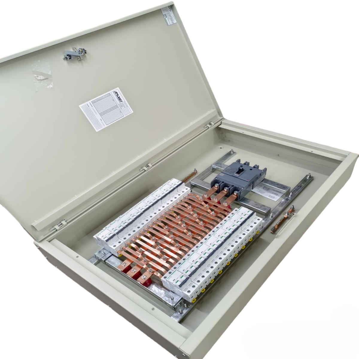 Panel Board for EZC250F 250A 25KAIC 3 Pole Main and 18 Branches 6KAIC 2 Pole Miniature ( Schneider), 3 Pole Main 2 Pole 18 Branches