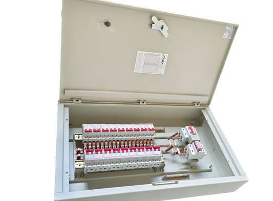 MTS Main 100A or 80A or 125A 2Pole Miniature Circuit Breaker with 18 Branches 2 Pole Miniature Circuit Breaker ( Himel) ( Breakers Included)