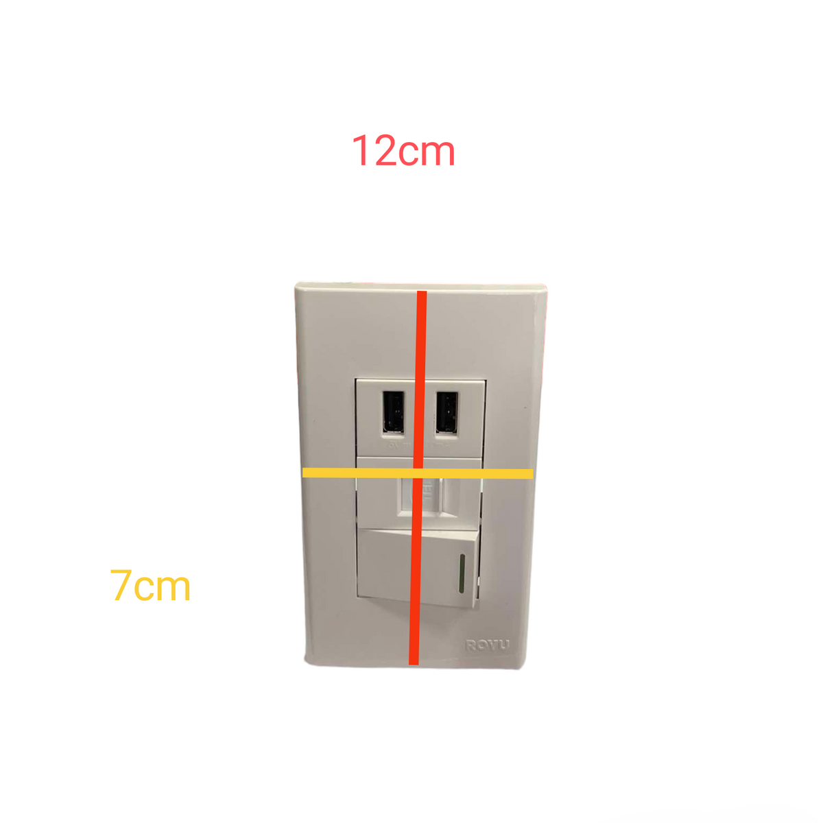Royu 3 Gang 2 Port USB and Telephone Outlet and 1 Way Switch 10A 220V with Plate Cover