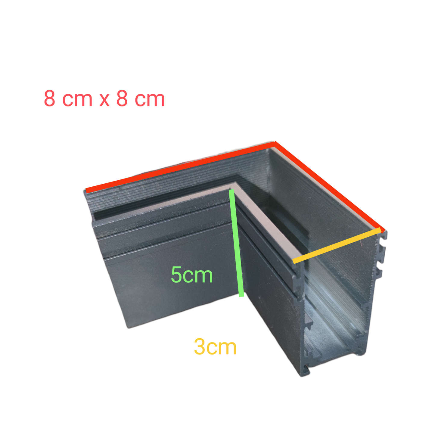 Black metal corner bracket component for ceiling lights for contemporary homes by ILLUMIQ TERRA