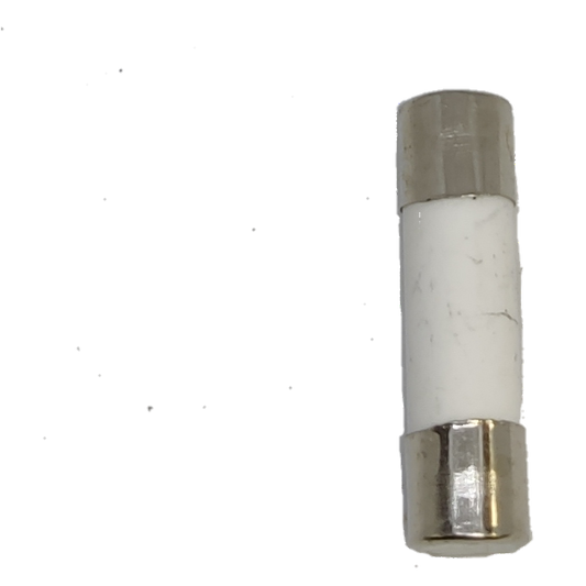 Ceramic Fuse 16A 10x38mm electrical component with metal caps for circuit protection