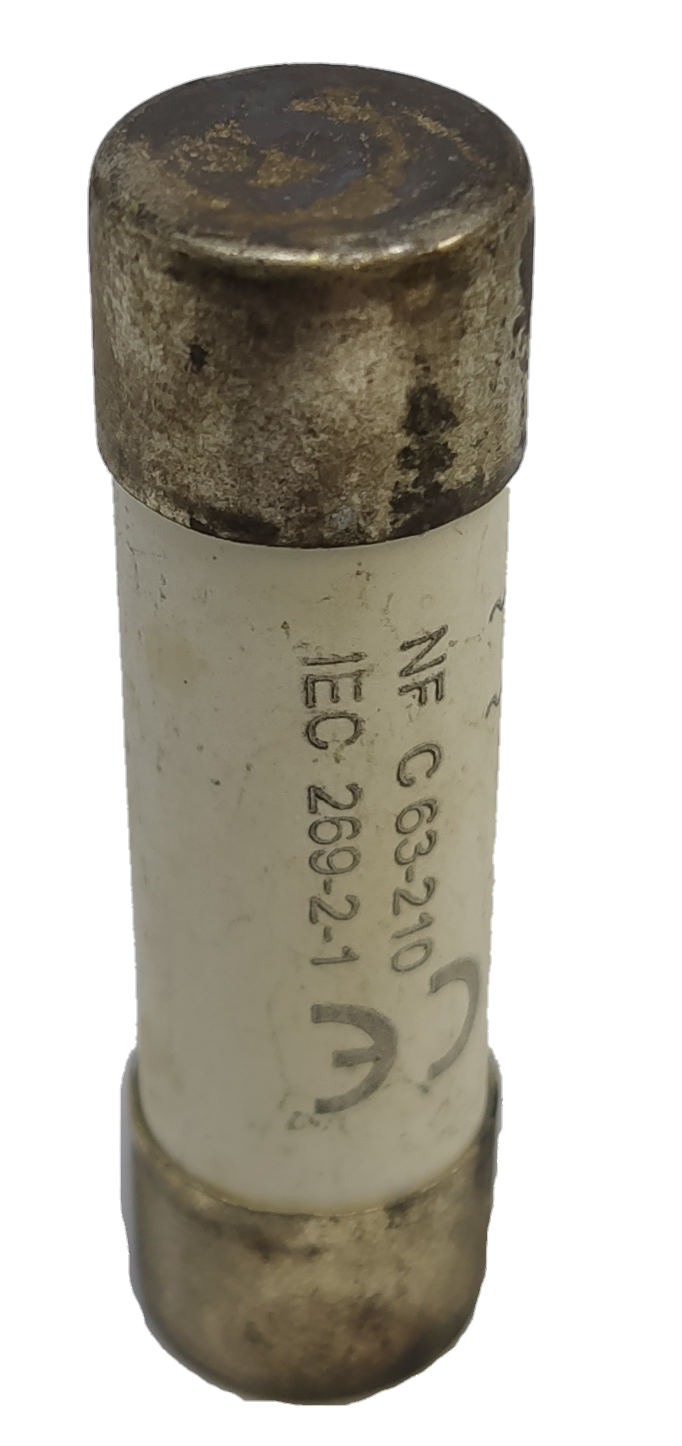 Ceramic Fuse 50A 14x51mm with metal end caps for electrical circuitry and parts